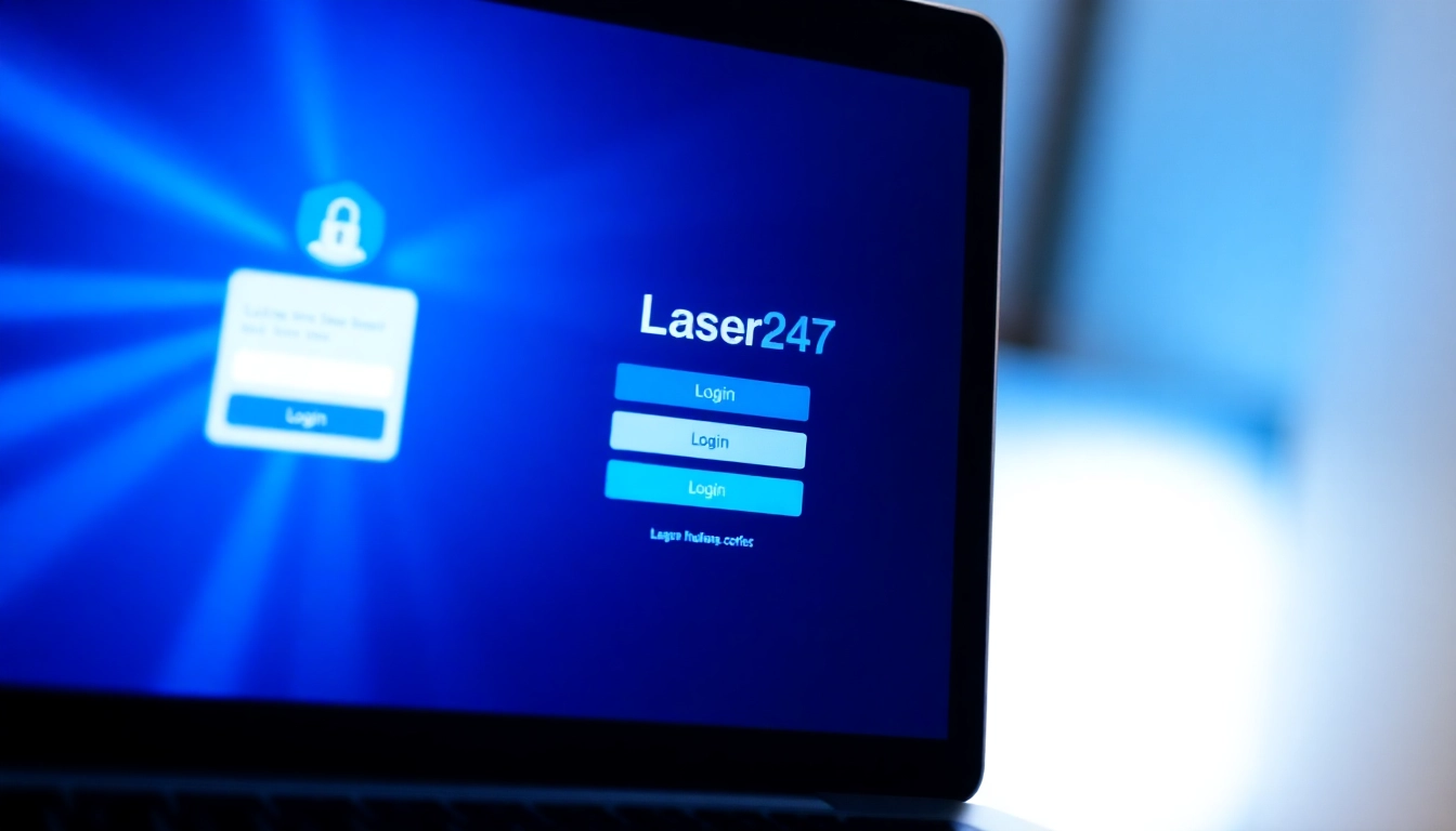 Secure Laser247 Login screen on laptop, highlighting safe access for online betting enthusiasts in India.